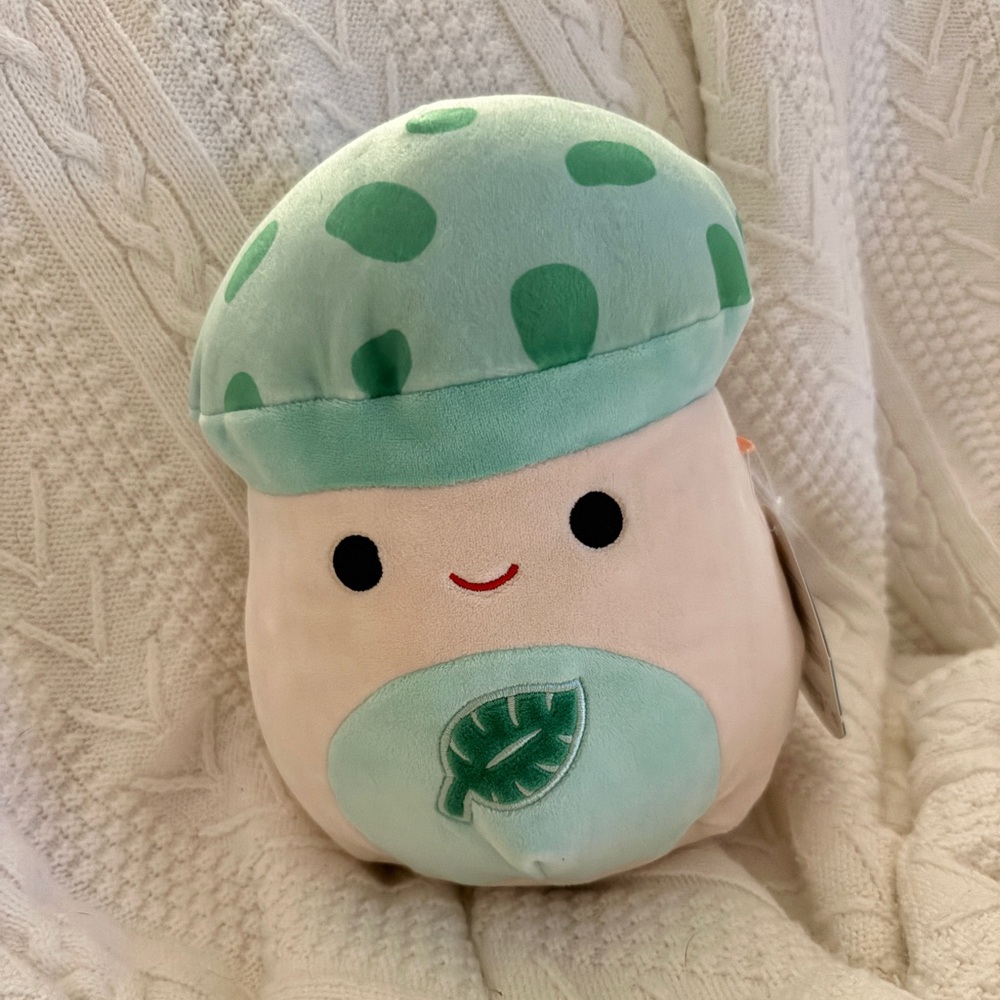 Sydney the Mushroom with Leaf 8” Stuffed Plush